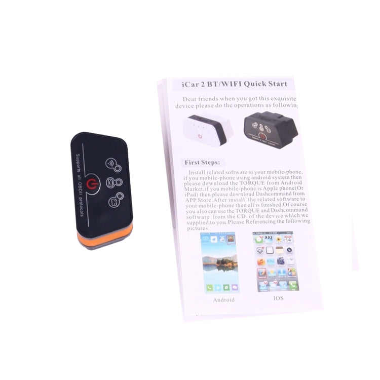High Quality Super Mini Vgate iCar2 ELM327 OBDII WiFi Car Scanner Tool, Support Android & iOS, WiFi Black