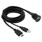 USB 2.0 & HDMI (Type-A) Male to Female Extension Cable, Length: 2m, USB 2.0 & HDMI (Type-A) Male to Female