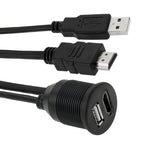 USB 2.0 & HDMI (Type-A) Male to Female Extension Cable, Length: 2m, USB 2.0 & HDMI (Type-A) Male to Female