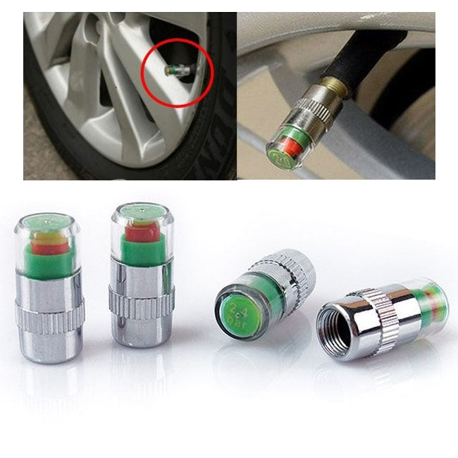 4 PCS 2.4 Bar Tire Pressure Detection Screw Cap, Tire Pressure Detection Screw Cap Tire Pressure Detection Screw Cap
