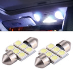 2 PCS 31mm Super White 6 LED Car Bulb Reading Light, 31mm 31mm