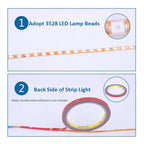 5 PCS Normally-on Style 45 LED 3528 SMD Waterproof Flexible Car Strip Light for Car Decoration, DC 12V, Length: 45cm, 45cm+Dark Blue, 45cm+Green, 45cm+Ice blue, 45cm+Pink, 45cm+Red, 45cm+White, 45cm+Yellow