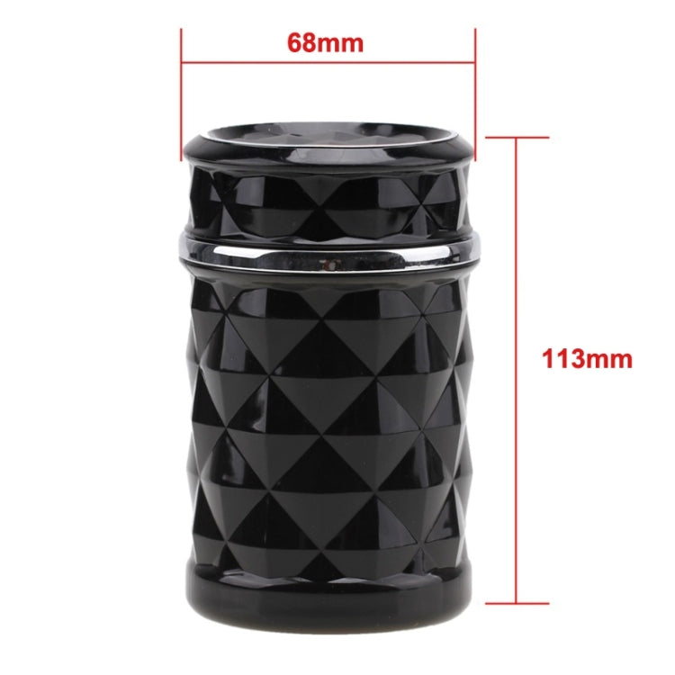 Diamond Facets Car Ashtray with LED Light, with LED Light(Black), with LED Light(White)
