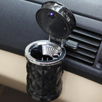 Diamond Facets Car Ashtray with LED Light, with LED Light(Black), with LED Light(White)