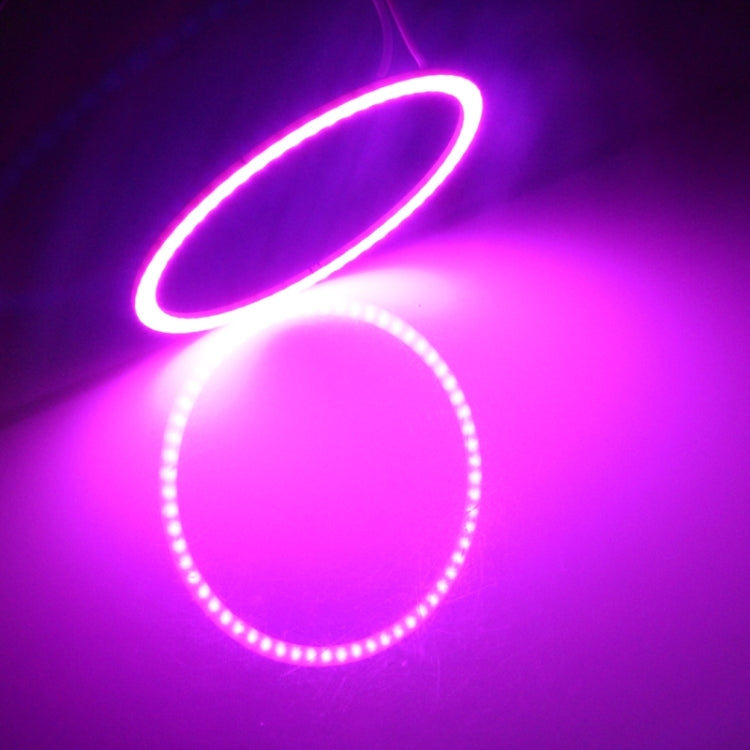 80mm 5W 180LM Angel Eyes Circles Car Headlight COB LED Lights for Vehicles, DC 12-24V, 80mm Pink Light, 80mm Green Light 80mm Pink Light S-CMS-0584F