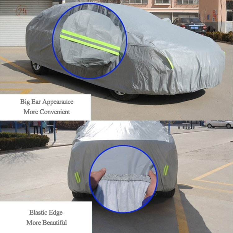 PEVA Anti-Dust Waterproof Sunproof Sedan Car Cover with Warning Strips, Fits Cars up to 5.1m(199 inch) in Length, 199inch (XXL)