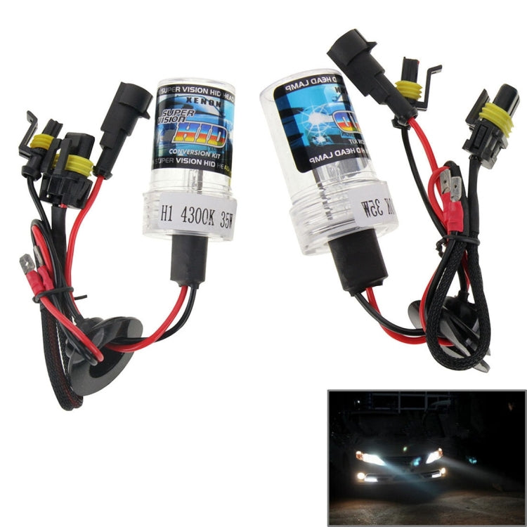 DC12V 35W H1 HID Xenon Light Single Beam Super Vision Waterproof Head Lamp, Color Temperature: 4300K, Pack of 2, H1 H1