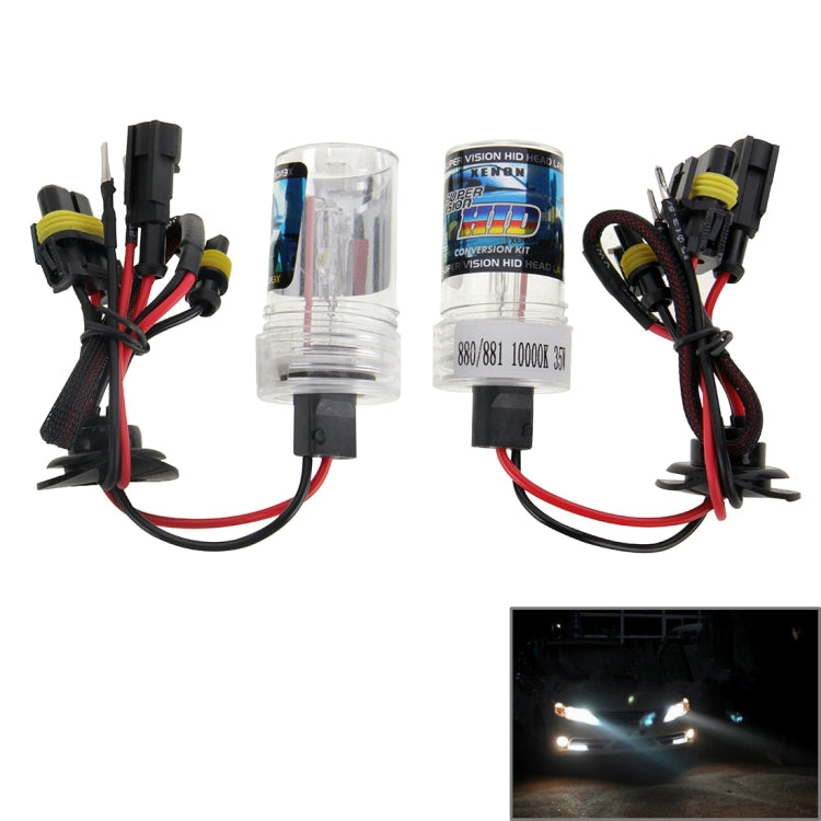 DC12V 35W H27/880/881 HID Xenon Light Single Beam Super Vision Waterproof Head Lamp, Color Temperature: 6000K, Pack of 2, 880/881 880 881