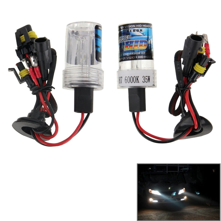 DC12V 35W H7 HID Xenon Light Single Beam Super Vision Waterproof Head Lamp, Color Temperature: 6000K, Pack of 2, H7 H7