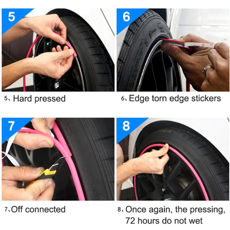 Universal Decorative Scratchproof Stickup 8M Flexible Car Wheel Hub TRIM Mouldings Decoration Strip, 15 inch, 8m – Durable Build, Easy to Use