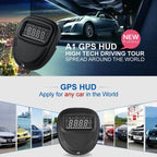 A1 2.0 inch Car GPS HUD Head Up Display Vehicle-mounted Security System, Support Speed & Real Time & Altitude & Over Speed Alarm & Compass & MPH & Auto Sleeping & KM & Satellite Signal, A1
