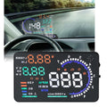 A8 5.5 inch Car OBDII HUD Warning System Vehicle-mounted Head Up Display Projector with LED, Support Fuel Consumption & Over Speed Alarm & Water Temperature & Fault Diagnosis, A8 A8
