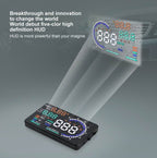 A8 5.5 inch Car OBDII HUD Warning System Vehicle-mounted Head Up Display Projector with LED, Support Fuel Consumption & Over Speed Alarm & Water Temperature & Fault Diagnosis, A8