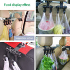 KANEED Car Vehicle Multi-functional Seat Headrest Bag Hanger Hook Holder Seat Headrest Hanger Hanging Holder Double Hooks, Car Double Hooks – Durable Build, Easy to Use