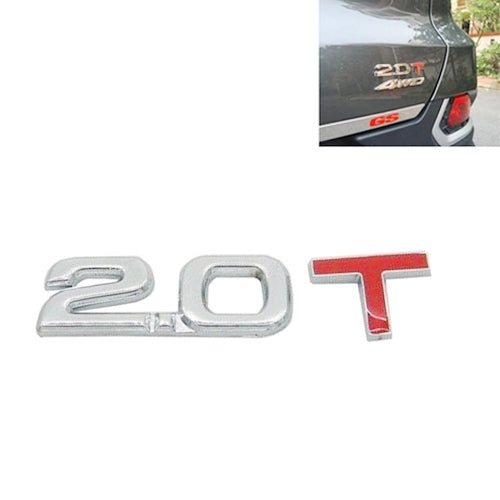3D Universal Decal Chromed Metal Car Emblem Badge Sticker Car Trailer Gas Displacement Identification, Size: 8.5x2.5 cm, 2.8T, 3.0T, 1.6T, 1.8T, 2.0T, 2.5T – Durable Build, Easy to Use 2.0T S-CMS-2050C