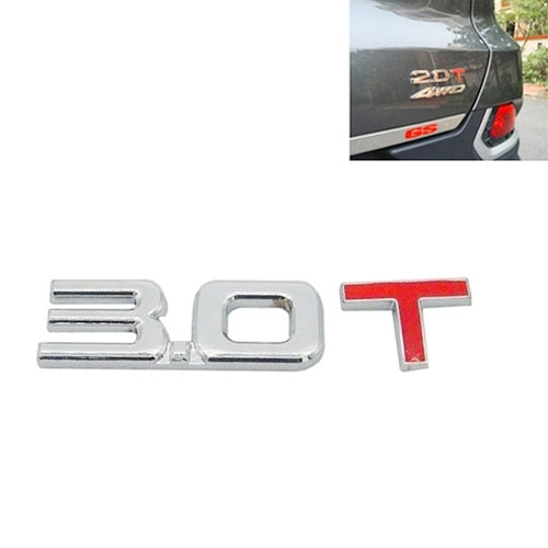 3D Universal Decal Chromed Metal Car Emblem Badge Sticker Car Trailer Gas Displacement Identification, Size: 8.5x2.5 cm, 2.8T, 3.0T, 1.6T, 1.8T, 2.0T, 2.5T – Durable Build, Easy to Use 3.0T S-CMS-2050H