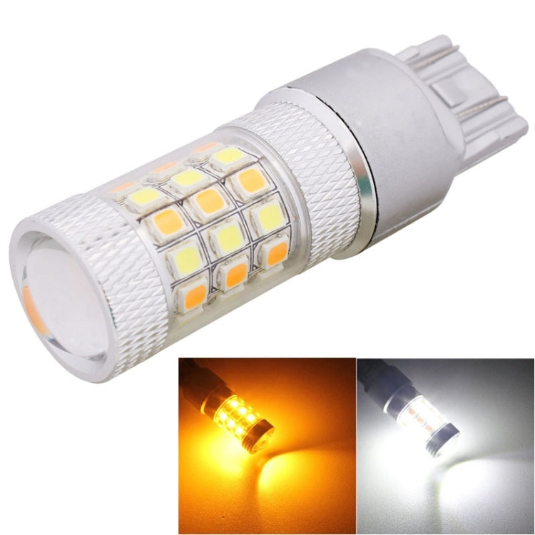 T20/7443 8W 420LM White + Yellow Light 42 LED 2835 SMD Car Brake Light Steering Light Bulb, DC 12V, T20 T20