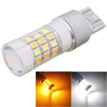 T20/7443 8W 420LM White + Yellow Light 42 LED 2835 SMD Car Brake Light Steering Light Bulb, DC 12V, T20 T20