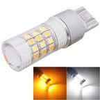 T20/7443 8W 420LM White + Yellow Light 42 LED 2835 SMD Car Brake Light Steering Light Bulb, DC 12V, T20 T20
