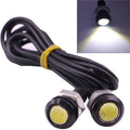 2 PCS 2x 2W Waterproof Eagle Eye Light White LED Light for Vehicles, Cable Length: 60cm Black