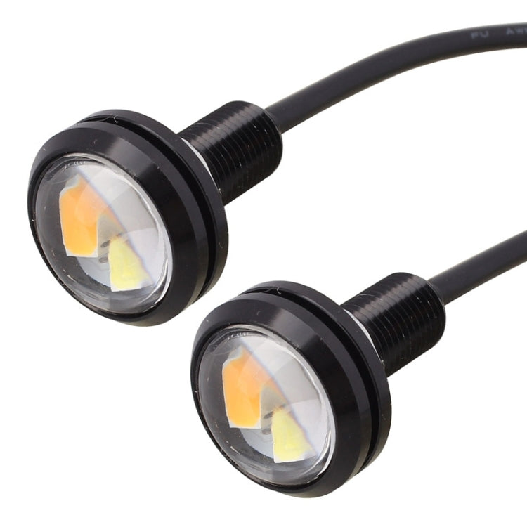 2 PCS 22.5mm 2W 200LM White + Yellow Light 4 LED SMD 5630 Eagle Eye Car Steering Light Daytime Running Light, 0