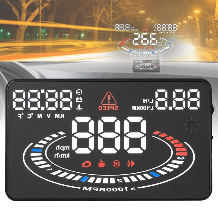 E300 5.5 inch Car OBDII / EUOBD HUD Vehicle-mounted Head Up Display Security System, Support Speed & Fuel Consumption, Overspeed Alarm, Fuel Consumption, Water Temperature, etc., E300 E300