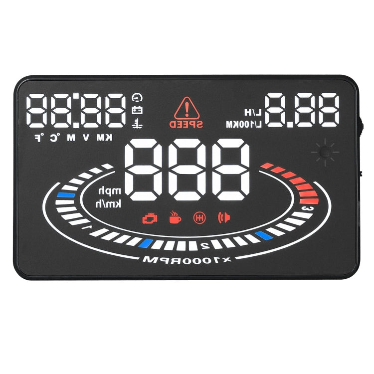 E300 5.5 inch Car OBDII / EUOBD HUD Vehicle-mounted Head Up Display Security System, Support Speed & Fuel Consumption, Overspeed Alarm, Fuel Consumption, Water Temperature, etc., E300