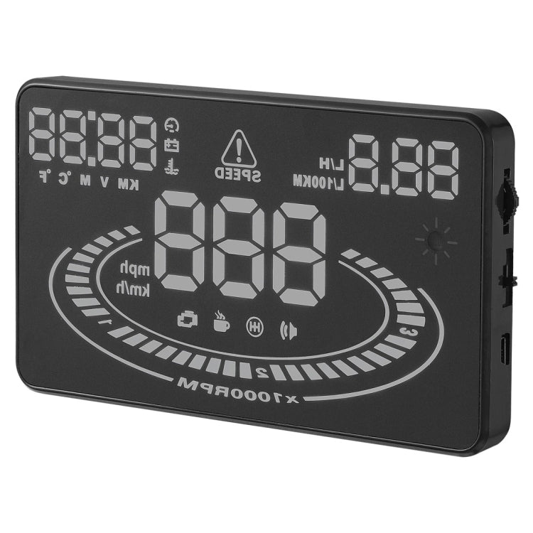 E300 5.5 inch Car OBDII / EUOBD HUD Vehicle-mounted Head Up Display Security System, Support Speed & Fuel Consumption, Overspeed Alarm, Fuel Consumption, Water Temperature, etc., E300