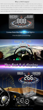 E300 5.5 inch Car OBDII / EUOBD HUD Vehicle-mounted Head Up Display Security System, Support Speed & Fuel Consumption, Overspeed Alarm, Fuel Consumption, Water Temperature, etc., E300