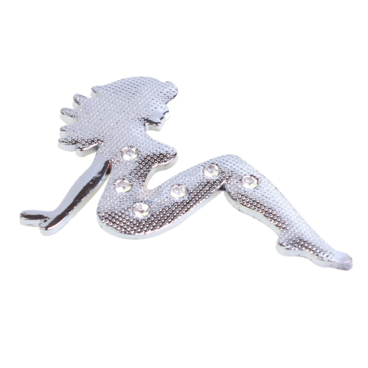 Beautiful Girl Diamond Metal Chrome Badges, Girl Girl Silver