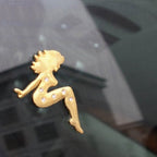 Beautiful Girl Diamond Metal Chrome Badges, Girl