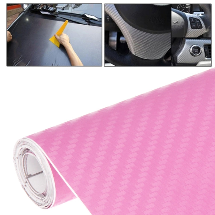Car Decorative 3D Carbon Fiber PVC Sticker, Size: 127cm x 50cm – Durable Build, Easy to Use Pink