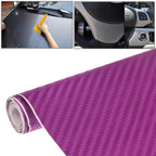 Car Decorative 3D Carbon Fiber PVC Sticker, Size: 127cm x 50cm Purple