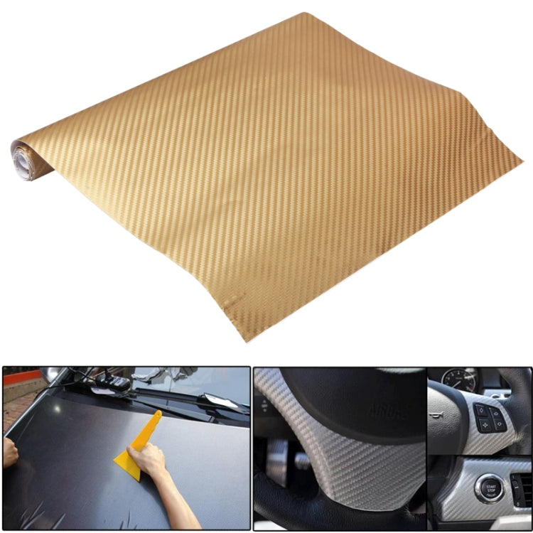 Car Decorative 3D Carbon Fiber PVC Sticker, Size: 127cm x 50cm – Durable Build, Easy to Use Yellow