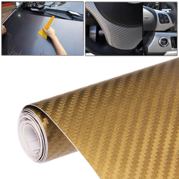 Car Decorative 3D Carbon Fiber PVC Sticker, Size: 127cm x 50cm – Durable Build, Easy to Use Gold