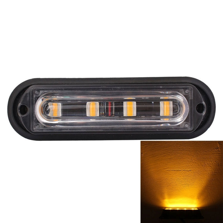 12W 720LM 4-LED 18 Flash Patterns Car Strobe Emergency Warning Light Lamp, DC 12V, 4-LED Yellow Light 4-LED Yellow Light S-CMS-3342Y
