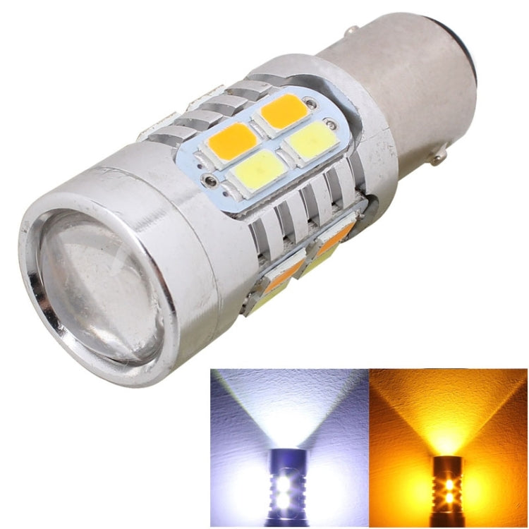 2PCS 1157/BAY15D 10W 700LM Yellow + White Light 20-LED SMD 5630 Car Brake Light Lamp Bulb, Constant Current, DC 12-24V, 1157 1157