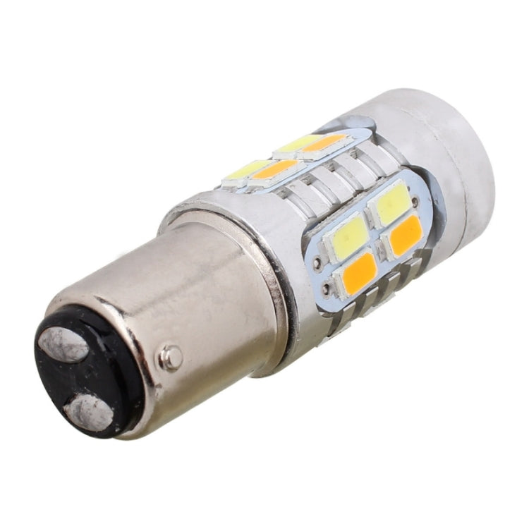 2PCS 1157/BAY15D 10W 700LM Yellow + White Light 20-LED SMD 5630 Car Brake Light Lamp Bulb, Constant Current, DC 12-24V, 1157