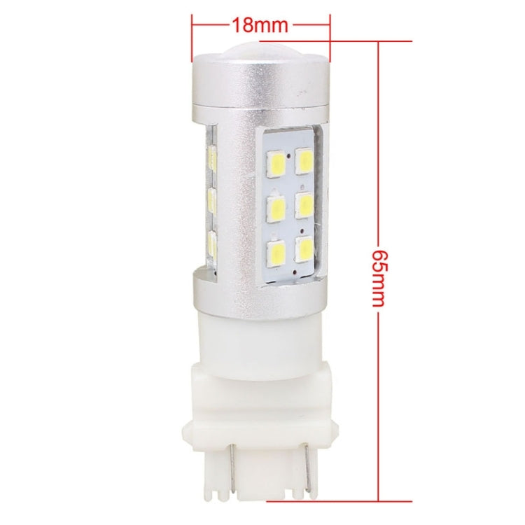 2 PCS T25 4.2W 630LM White Light Dual Wires 21 LED 2835 SMD Car Brake Light Daytime Running Light Bulb, DC 12V, T25 Dual Wires
