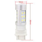 2 PCS T25 4.2W 630LM White Light Dual Wires 21 LED 2835 SMD Car Brake Light Daytime Running Light Bulb, DC 12V, T25 Dual Wires