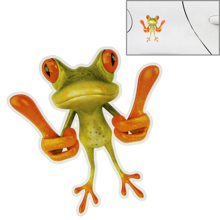 Frog Pattern Car Sticker, Size: 15.5x12.5 cm, Thumb, Barbell, Leaning Thumb S-CMS-7770A