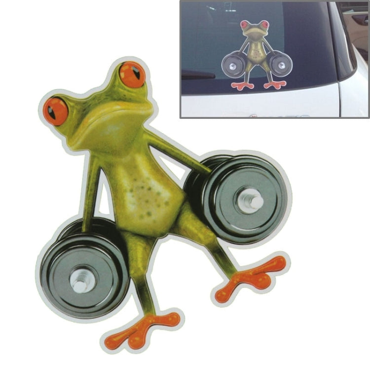 Frog Pattern Car Sticker, Size: 15.5x12.5 cm, Thumb, Barbell, Leaning – Durable Build, Easy to Use Barbell S-CMS-7770B