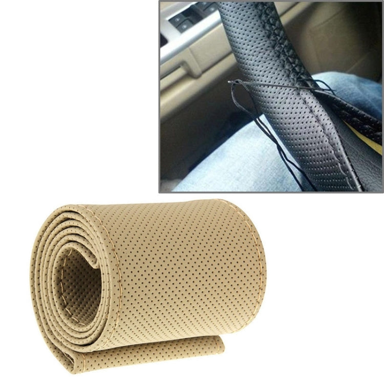 PU Leather Steering Wheel Cover With Needle and Thread, Size: 54x10.5cm, S-CMS-7771A, S-CMS-7771B S-CMS-7771A