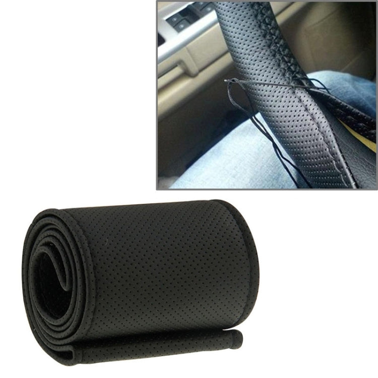 PU Leather Steering Wheel Cover With Needle and Thread, Size: 54x10.5cm, S-CMS-7771A, S-CMS-7771B – Leather S-CMS-7771B