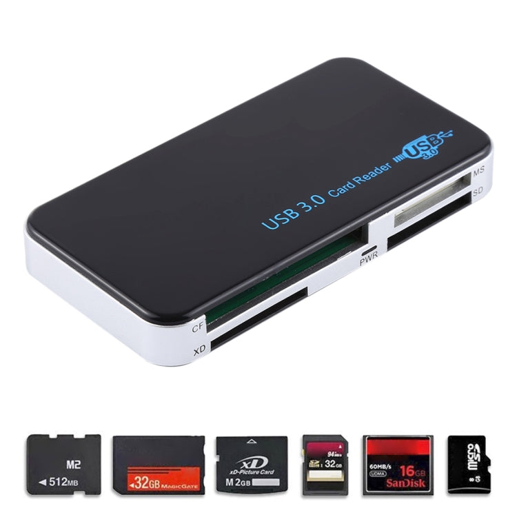 USB 3.0 Card Reader, Super Speed 5Gbps, Support CF / SD / TF / M2 / XD / MS Card, Plastic Shell – Durable Build, Easy to Use Default Title