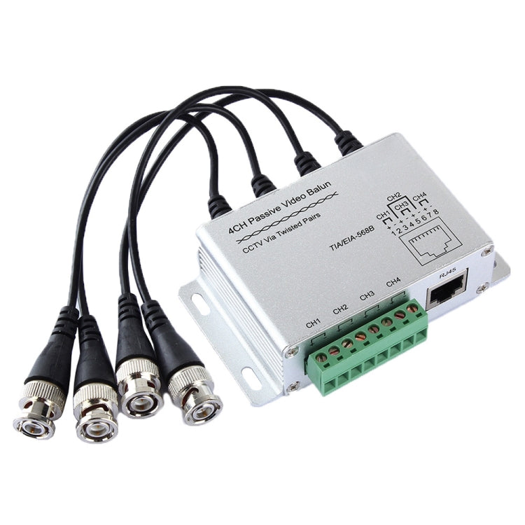 4 CH UTP Passive Video Balun , CCTV Via Twisted Pairs, 4 CH UTP 4 CH UTP