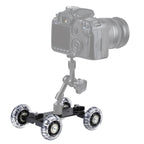Floor Table Video Slider Track Dolly Car for DSLR Camera , Black Black Black