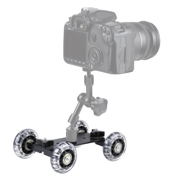 Floor Table Video Slider Track Dolly Car for DSLR Camera , Black Black Black