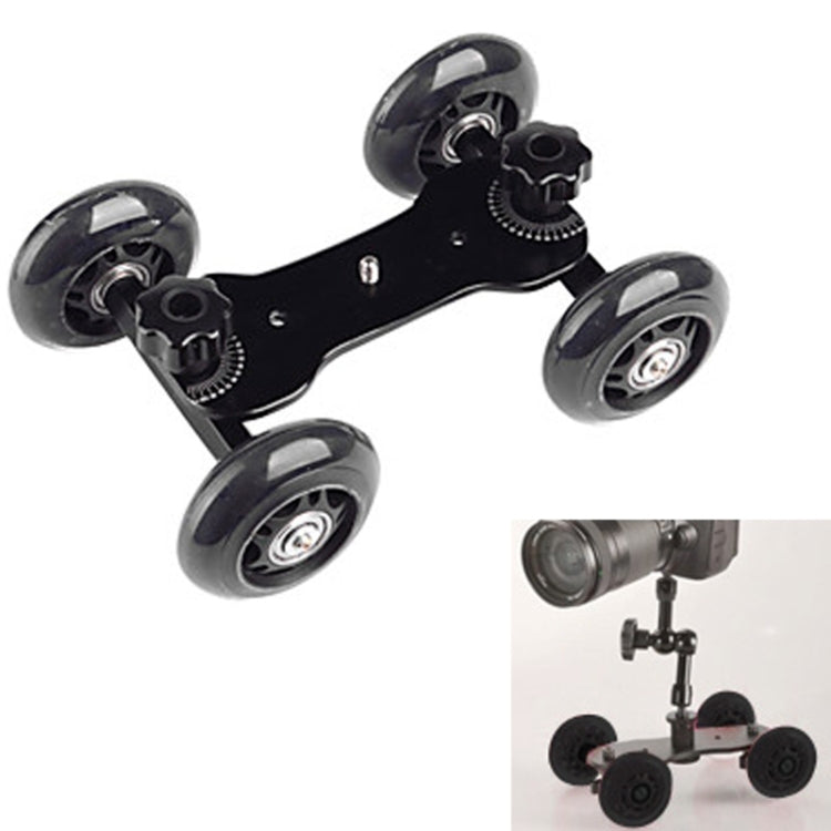 DEBO First Generation Camera Truck / Floor Table Video Slider Track Dolly Car for DSLR Camera / Camcorders, Black – Durable Build, Easy to Use