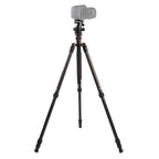 Triopo GT-2504X8.C Adjustable Portable Carbon Fiber Tripod with B-1 Aluminum Ball Head for Canon Nikon Sony DSLR Camera, GT-2504X8.C (Black), GT-2504X8.C (Gold) GT-2504X8.C (Black) S-DCA-0418A